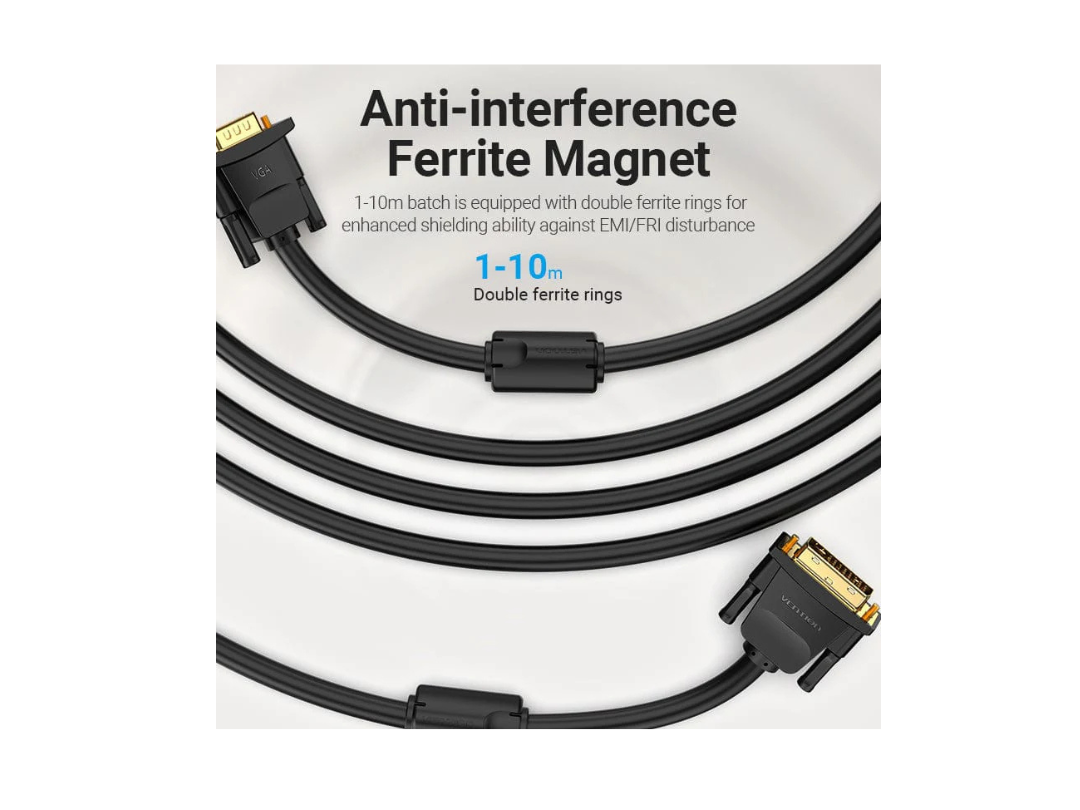 Buy Vention DVI (24+5) to VGA Cable 1.5M for Laptop, TV in Qatar Buy Vention DVI (24+5) to VGA Cable 1.5M for Laptop, TV in Qatar